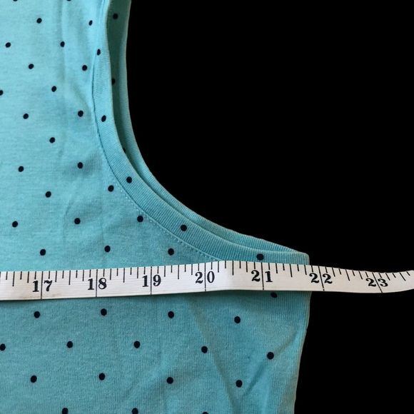Croft & Barrow Teal Tank w/Black Polkadots Classic Tank Top Super Soft Sz XL - Picture 3 of 5